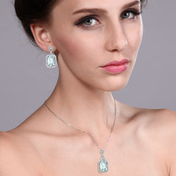 Pendant Earrings Set in 925 Sterling Silver