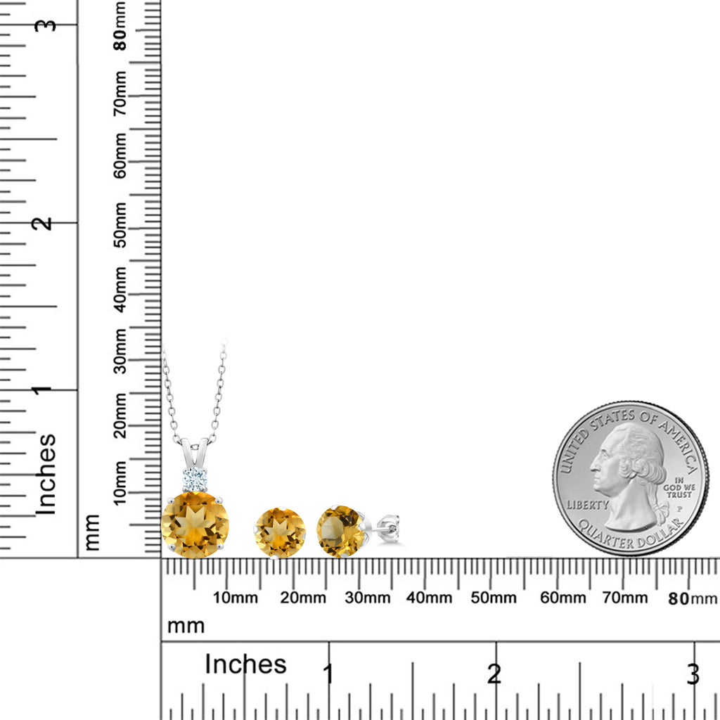 Pendant Earrings Set in 925 Sterling Silver