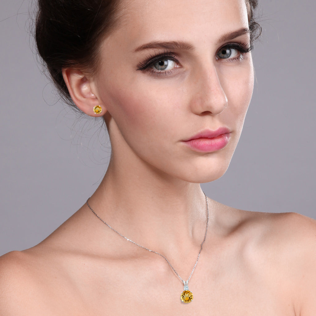 Pendant Earrings Set in 925 Sterling Silver
