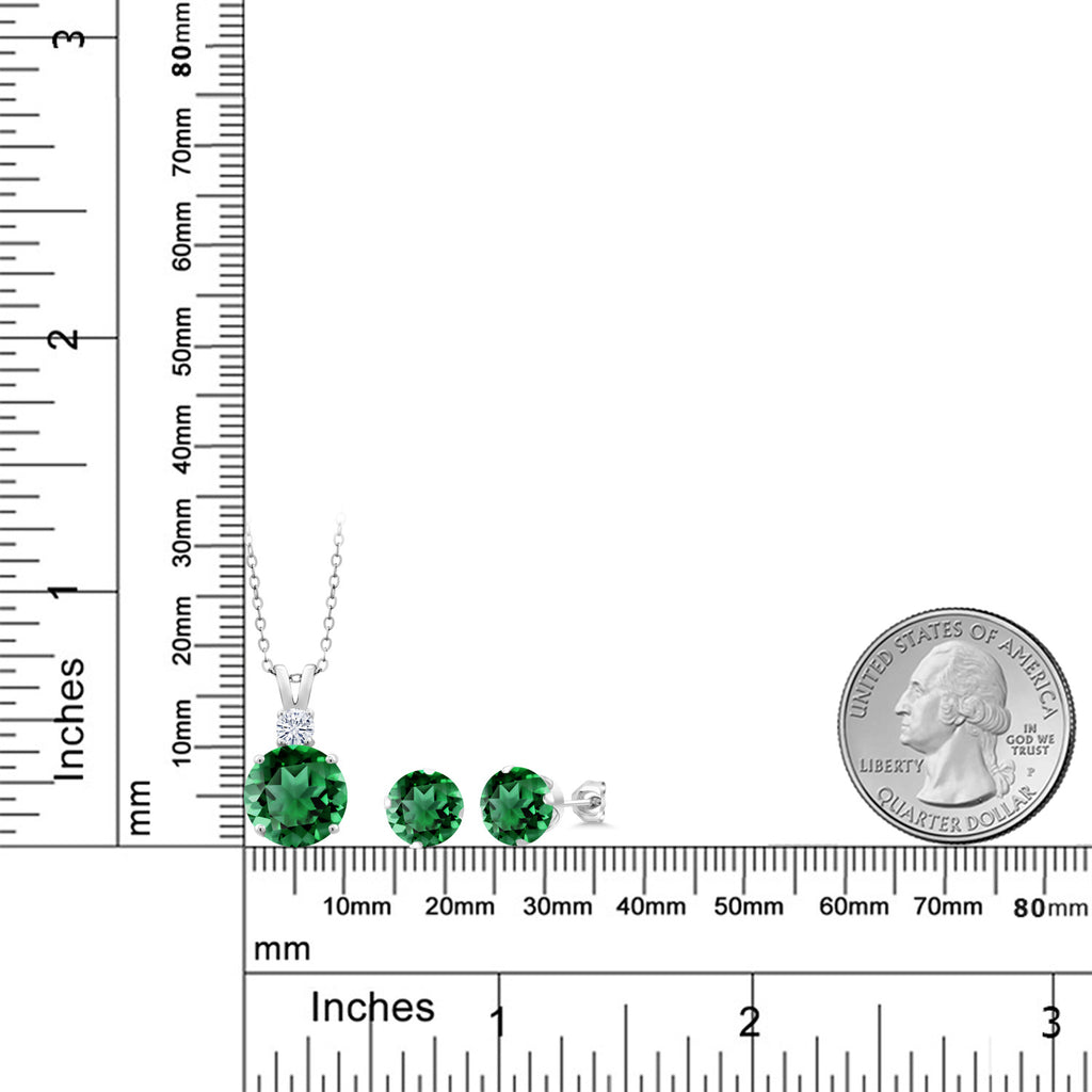 Pendant Earrings Set in 925 Sterling Silver
