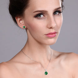 Pendant Earrings Set in 925 Sterling Silver