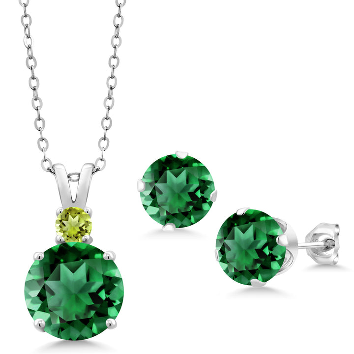 Pendant Earrings Set in 925 Sterling Silver