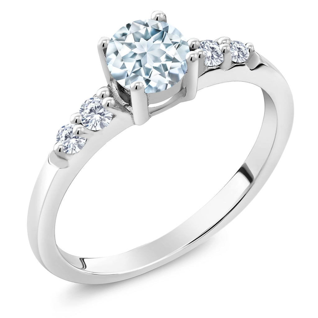 Aquamarine - March_8_Ring in 925 Sterling Silver