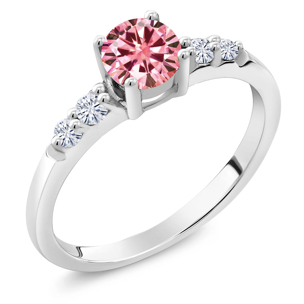Pink Moissanite - April_7_Ring in 925 Sterling Silver