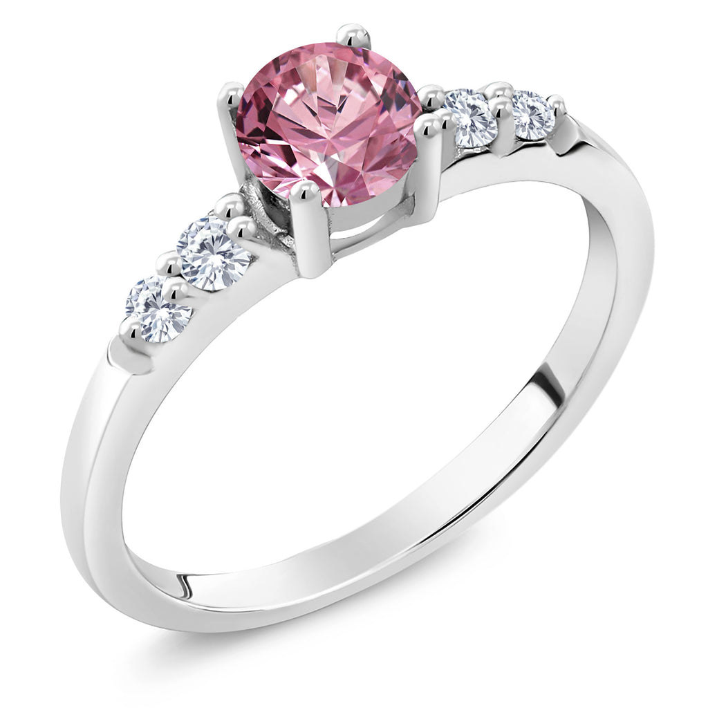 Pink Lab Grown Diamond - April_5_Ring in 925 Sterling Silver