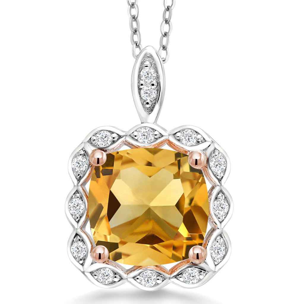 Citrine - November_Pendant in 925 Sterling Silver
