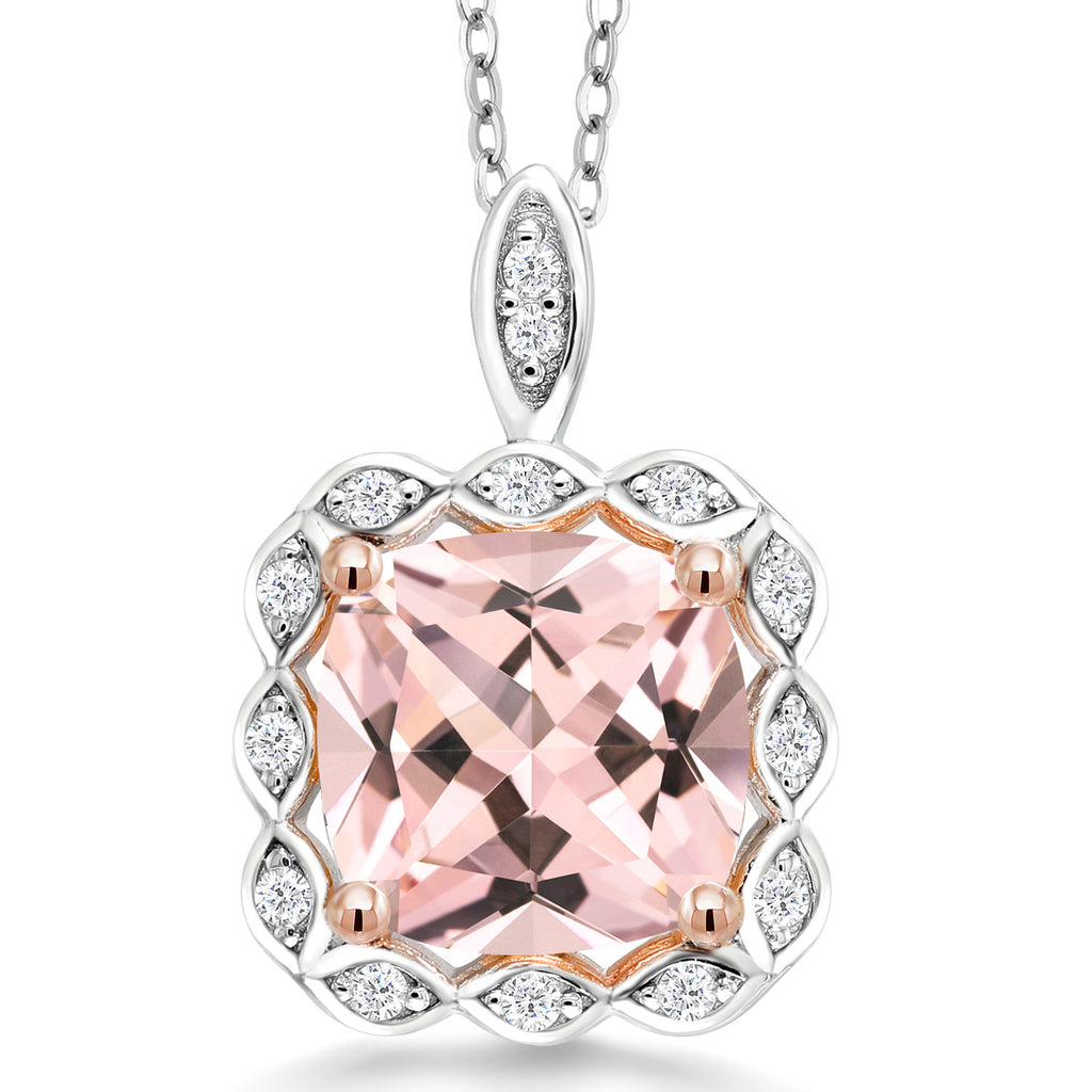 Nano Morganite - October_Pendant in 925 Sterling Silver