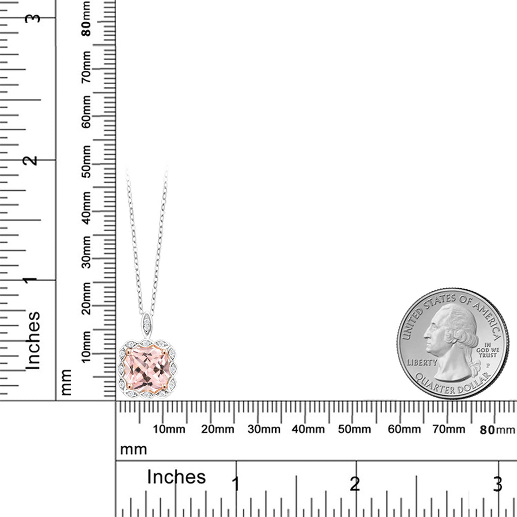 Nano Morganite - October_Pendant in 925 Sterling Silver