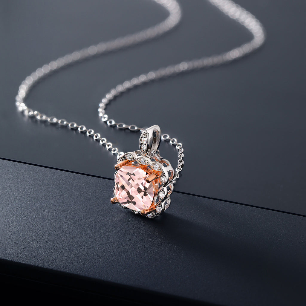 Nano Morganite - October_Pendant in 925 Sterling Silver