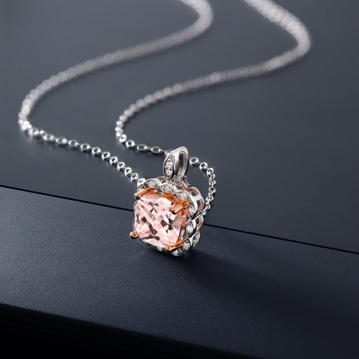 Nano Morganite - October_Pendant in 925 Sterling Silver