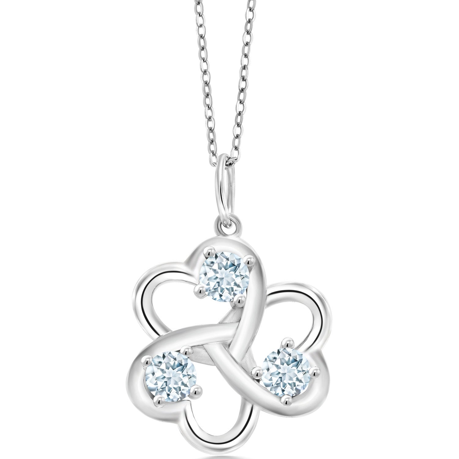 Aquamarine - March_Pendant in 925 Sterling Silver