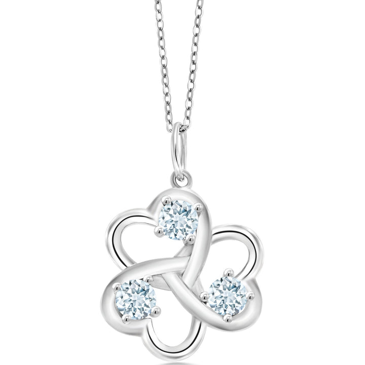 Aquamarine - March_Pendant in 925 Sterling Silver