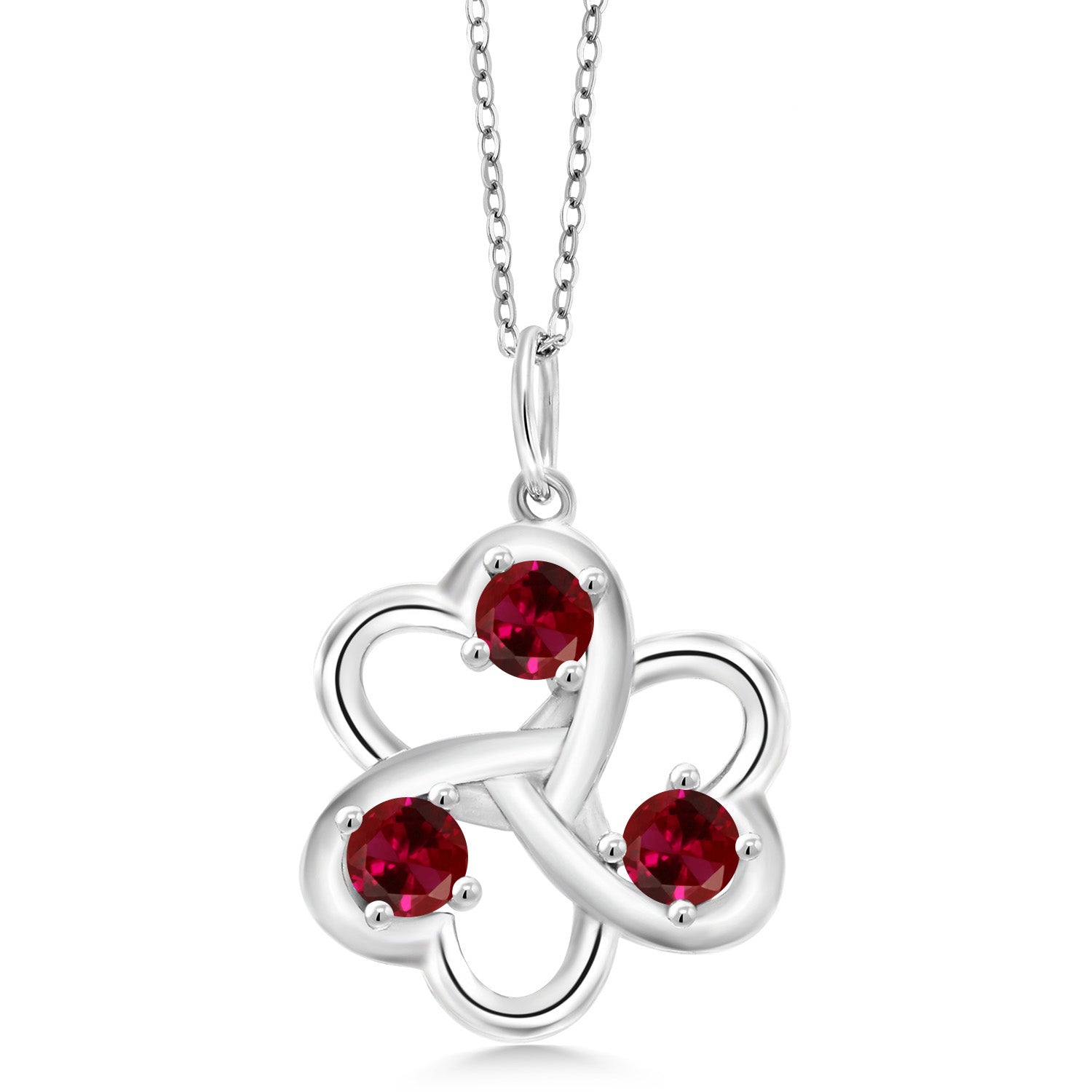 Created Ruby - July_Pendant in 925 Sterling Silver