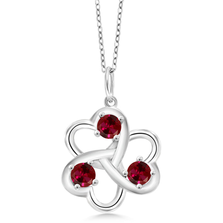 Created Ruby - July_Pendant in 925 Sterling Silver