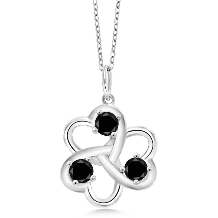 Black Diamond - April_Pendant in 925 Sterling Silver