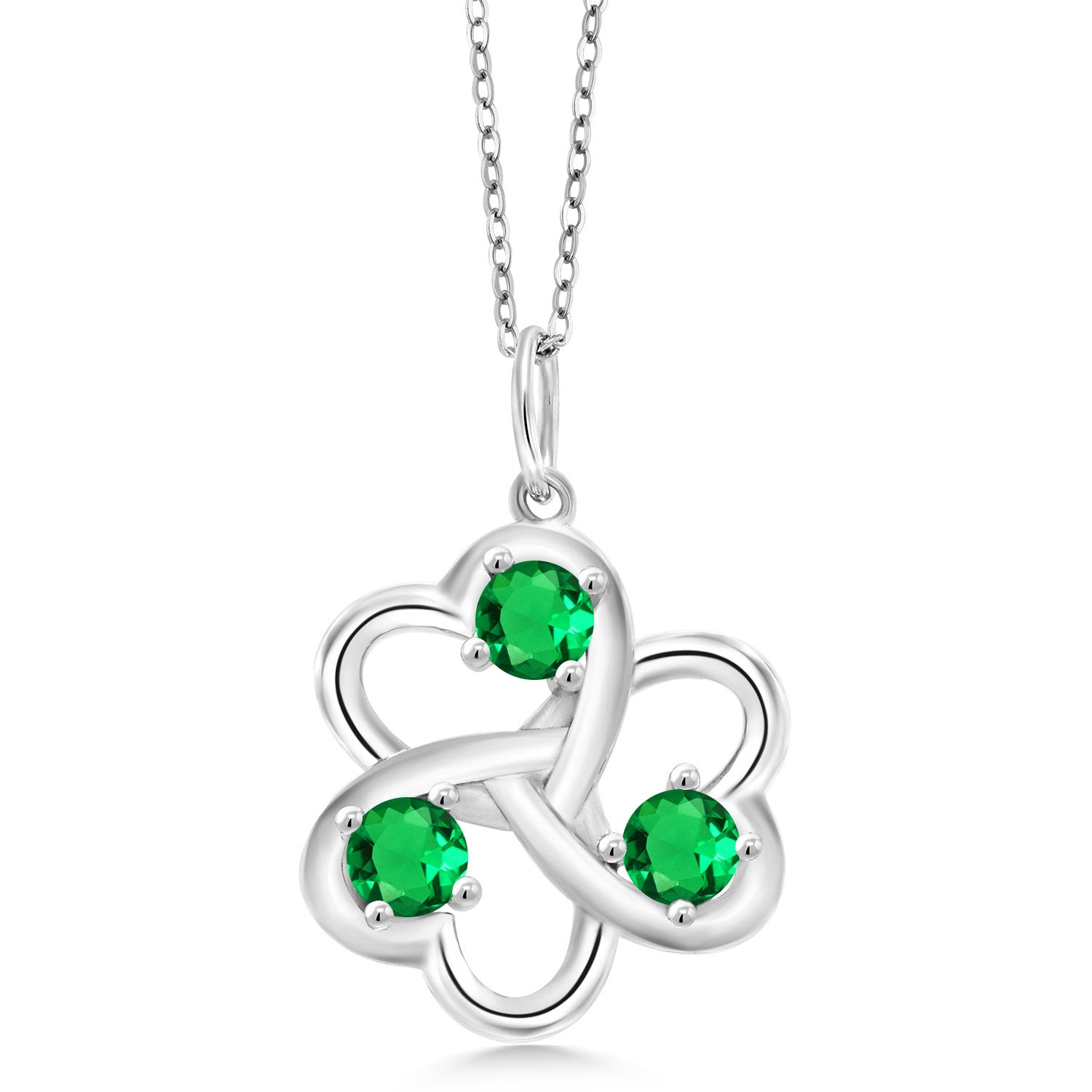 Nano Emerald - May_Pendant in 925 Sterling Silver