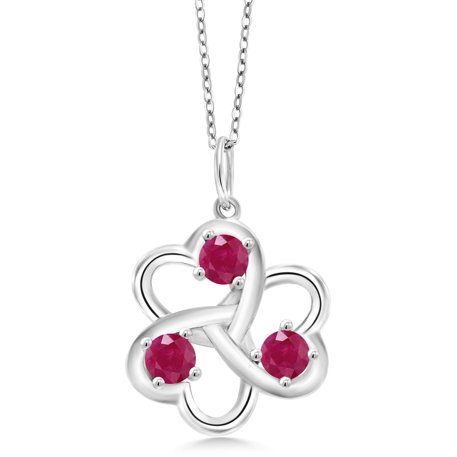Ruby - July_Pendant in 925 Sterling Silver