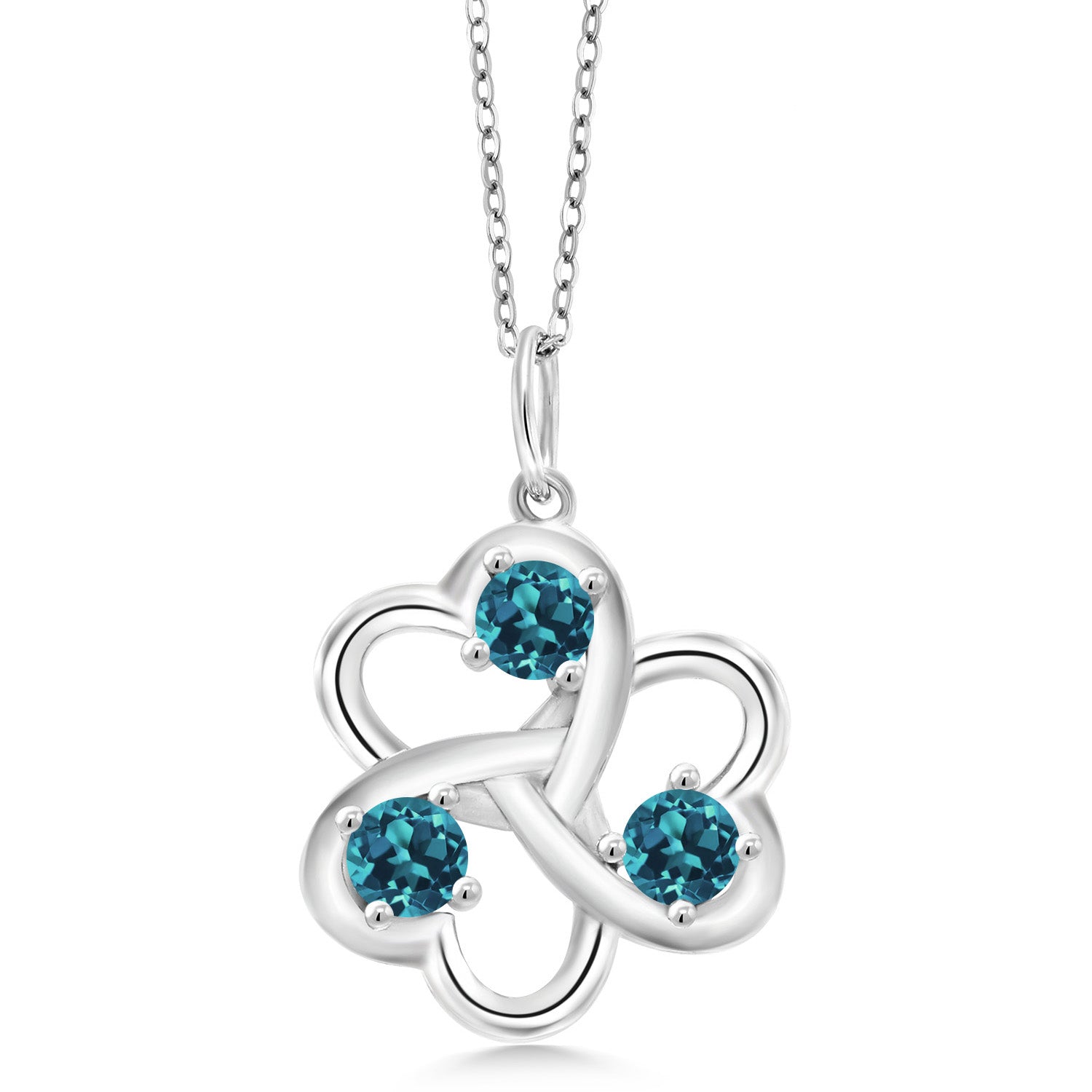 London Blue Topaz - November_Pendant in 925 Sterling Silver