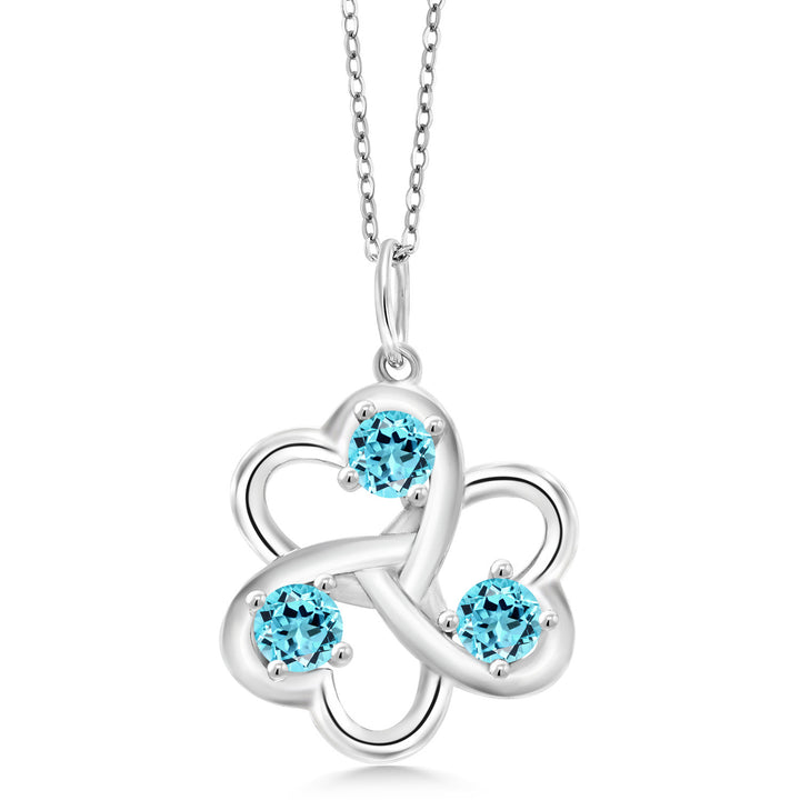 Swiss Blue Topaz - November_Pendant in 925 Sterling Silver