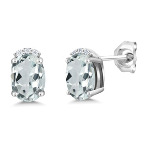 Aquamarine - March_Earrings in 925 Sterling Silver