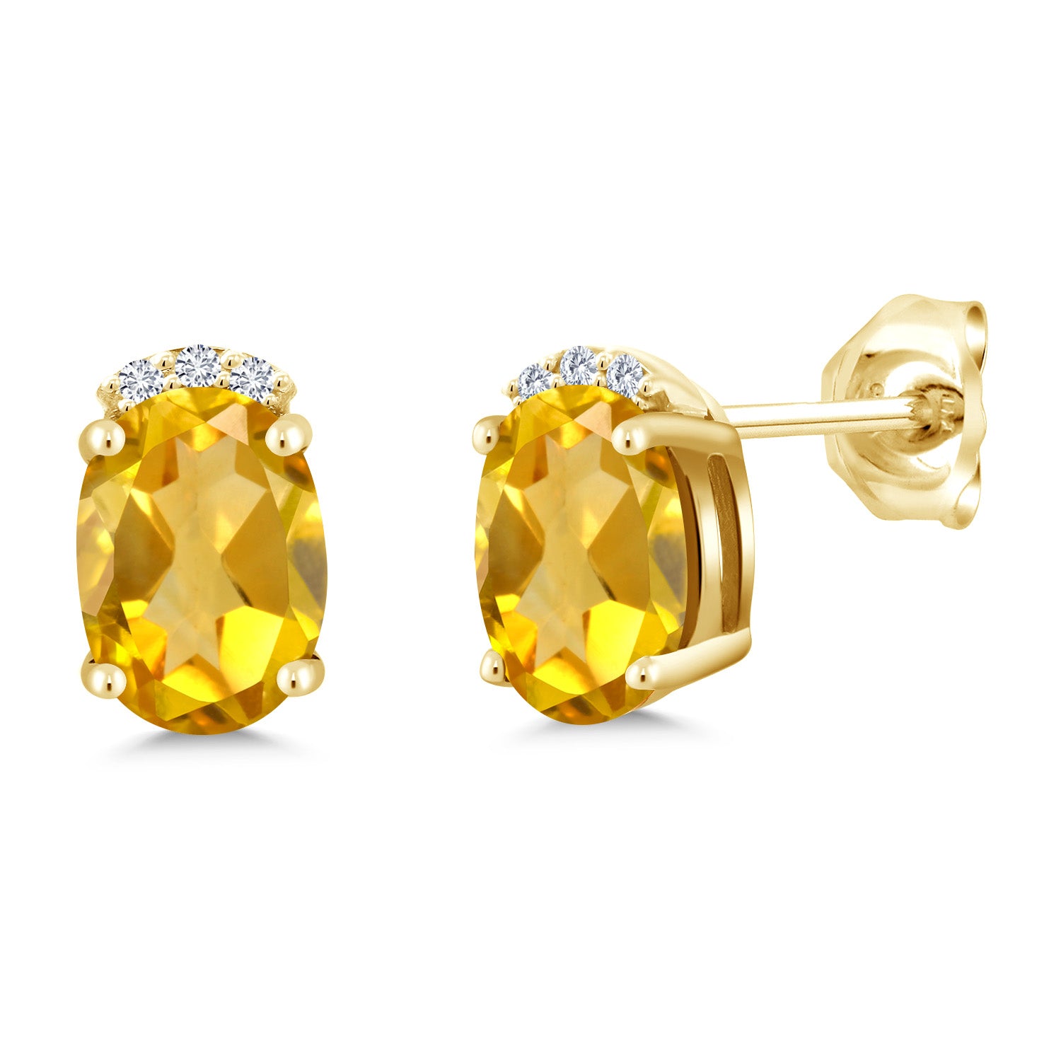 Citrine - November_Earrings in 925 Yellow Gold Plated Silver