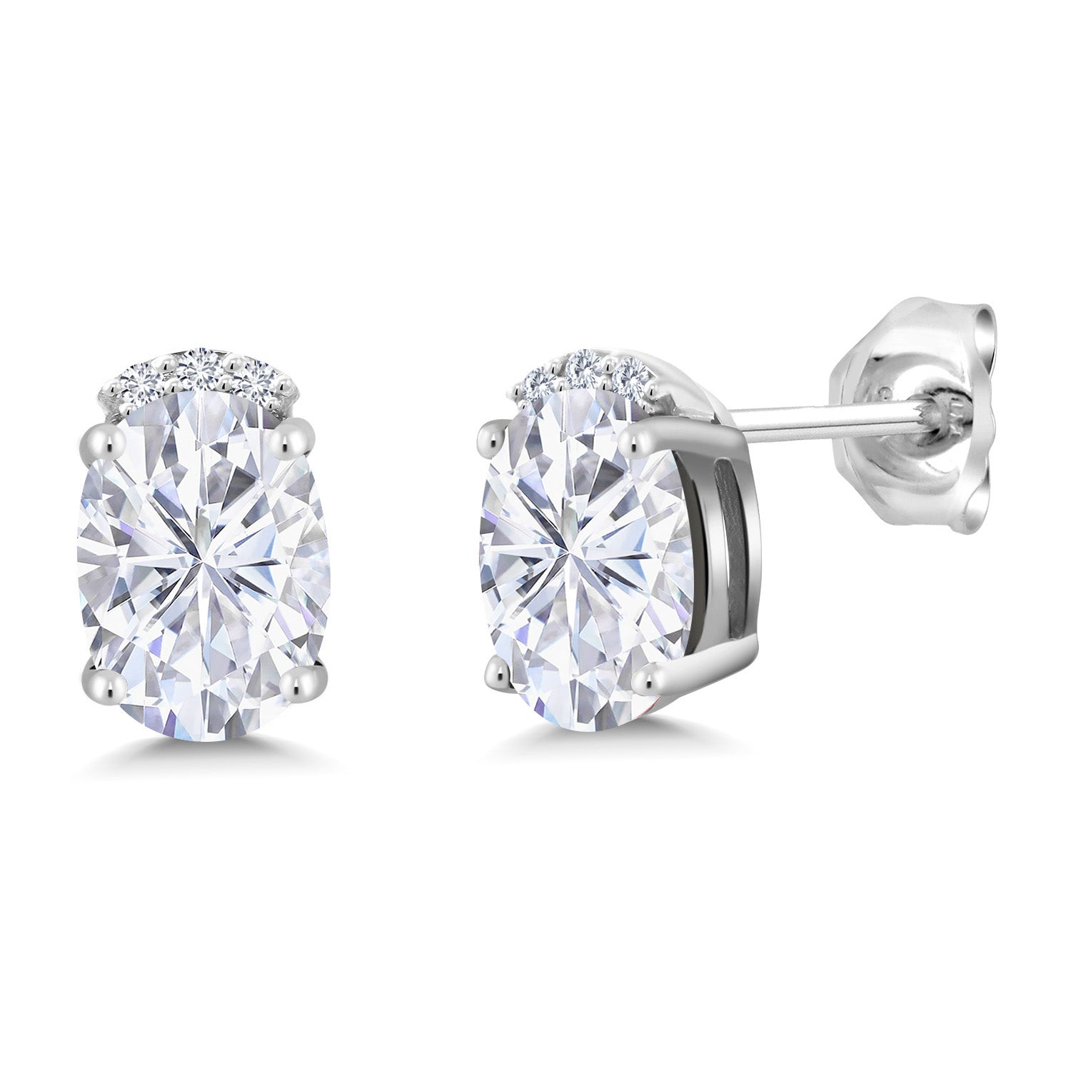 White Moissanite - April_Earrings in 925 Sterling Silver