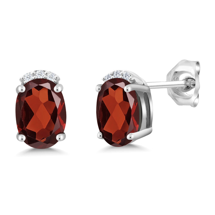 Garnet - January_Earrings in 925 Sterling Silver