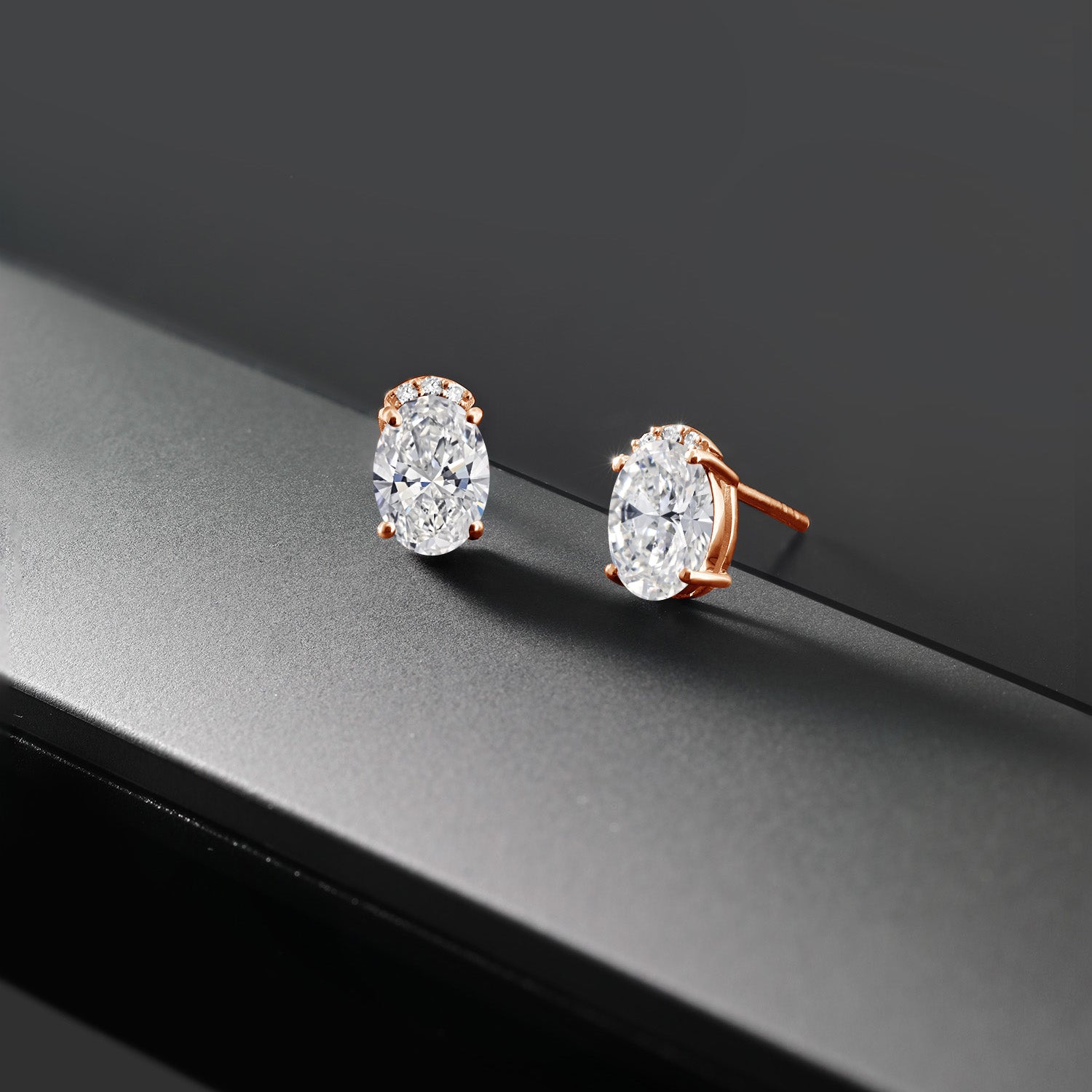 DEF and E - F_Earrings in 925 Rose Gold Plated Silver