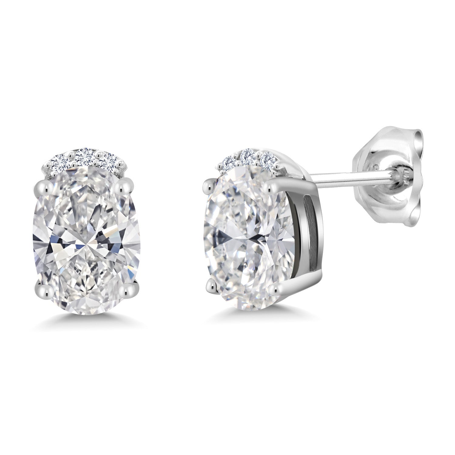White Lab Grown Diamond - April_Earrings in 925 Sterling Silver