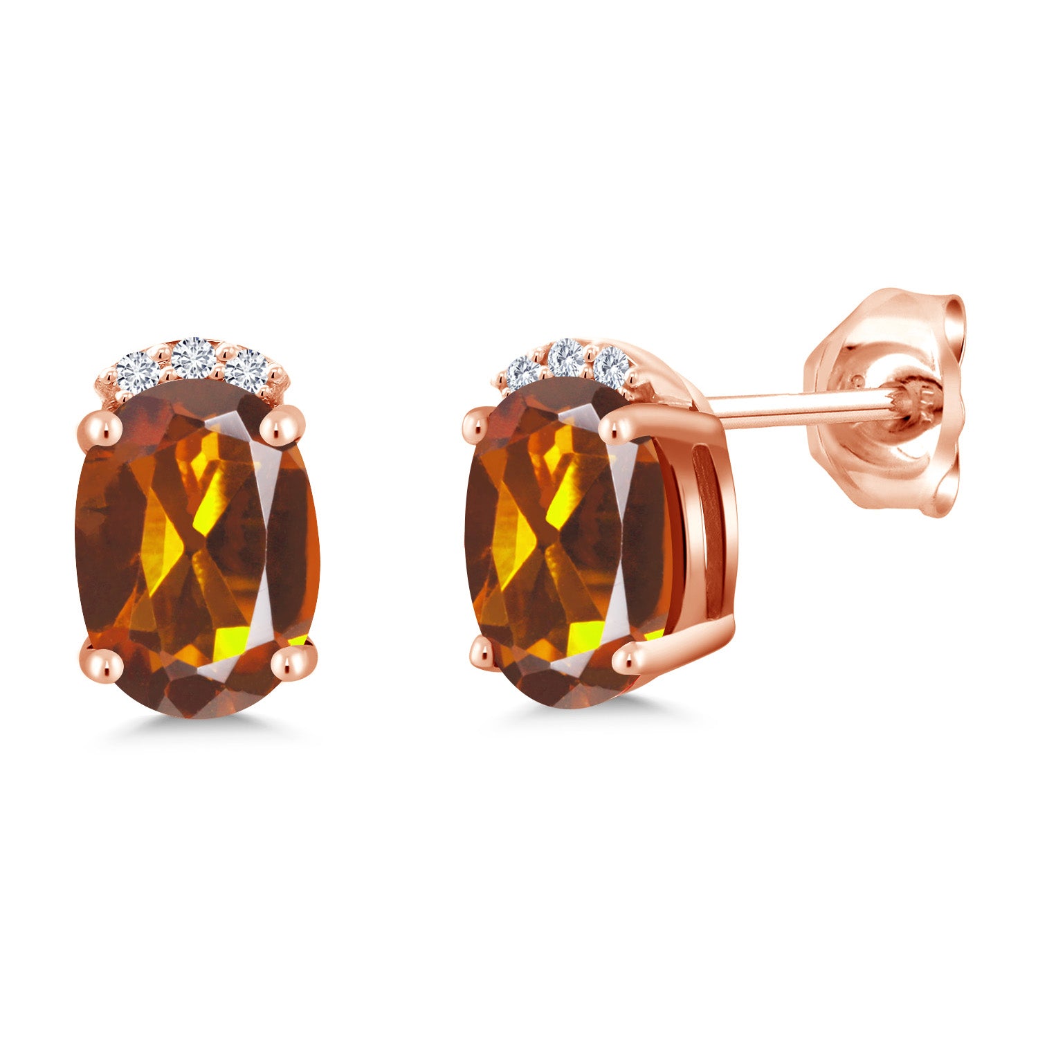 Madeira Citrine_Earrings in 925 Rose Gold Plated Silver