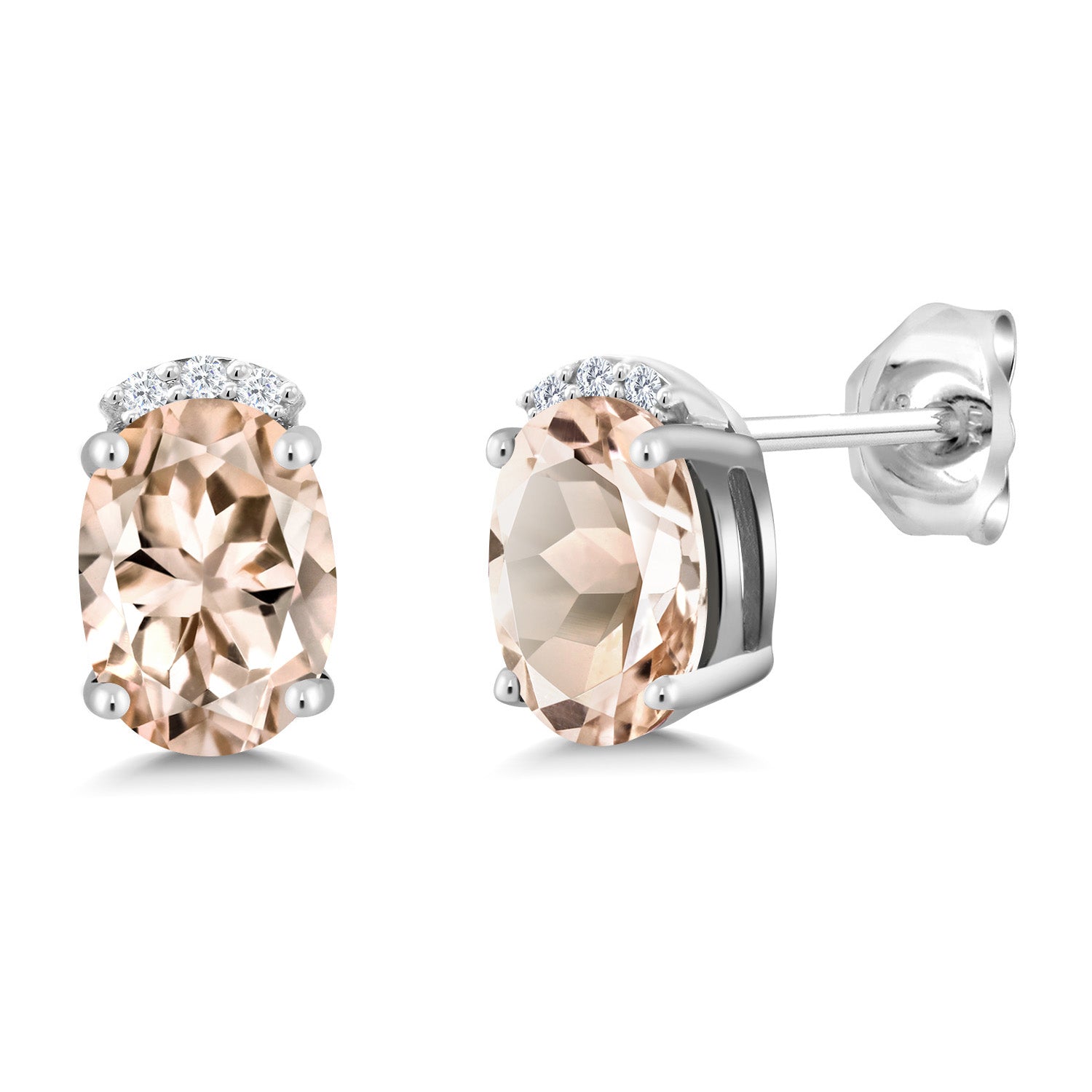 Morganite - October_Earrings in 925 Sterling Silver