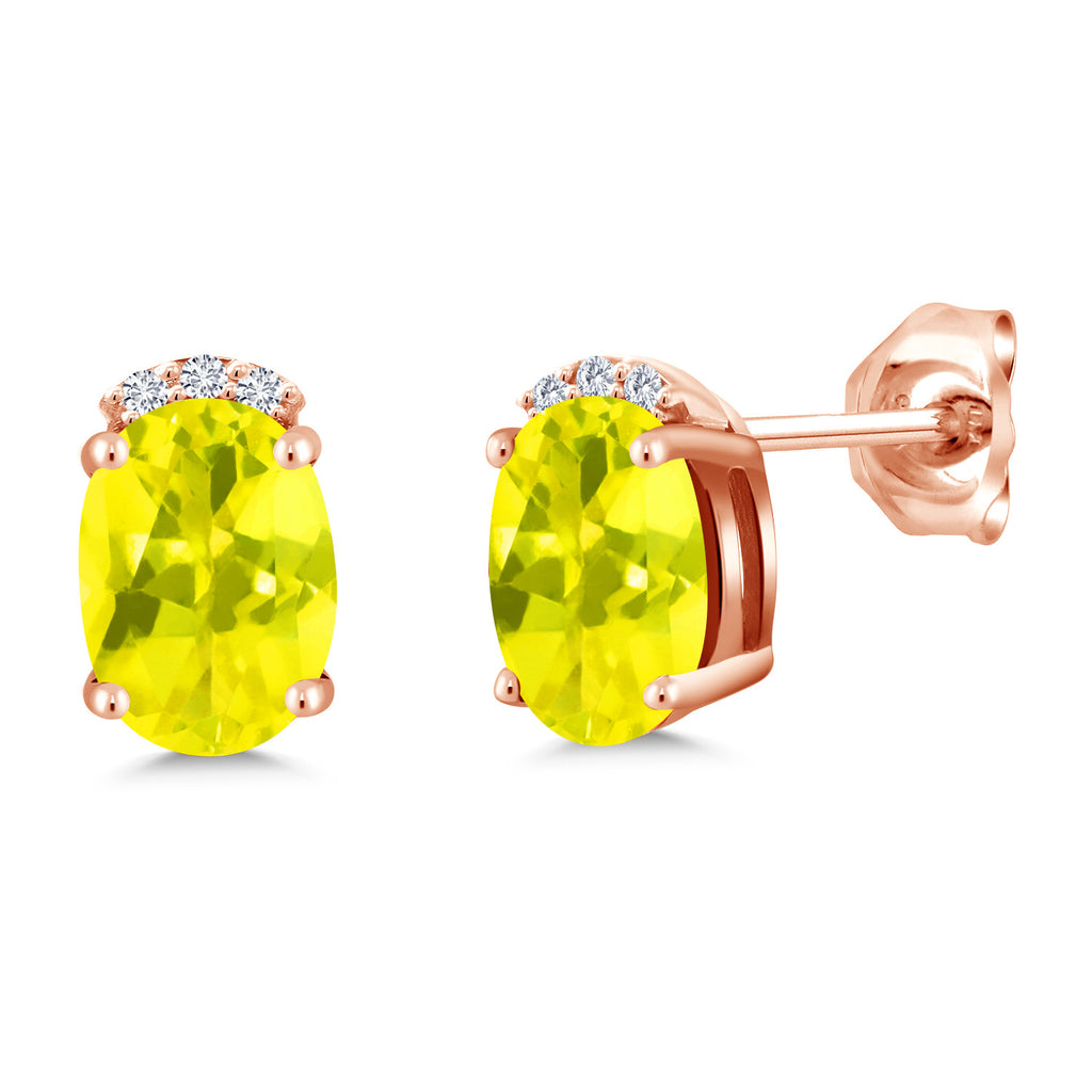 Canary Mystic Topaz_Earrings in 925 Rose Gold Plated Silver