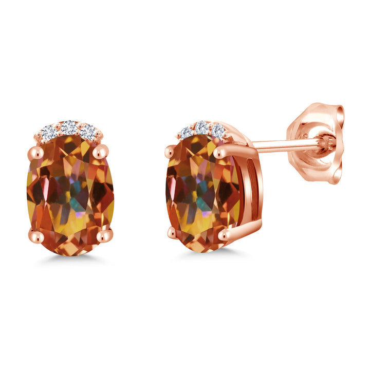 Ecstasy Mystic Topaz_Earrings in 925 Rose Gold Plated Silver