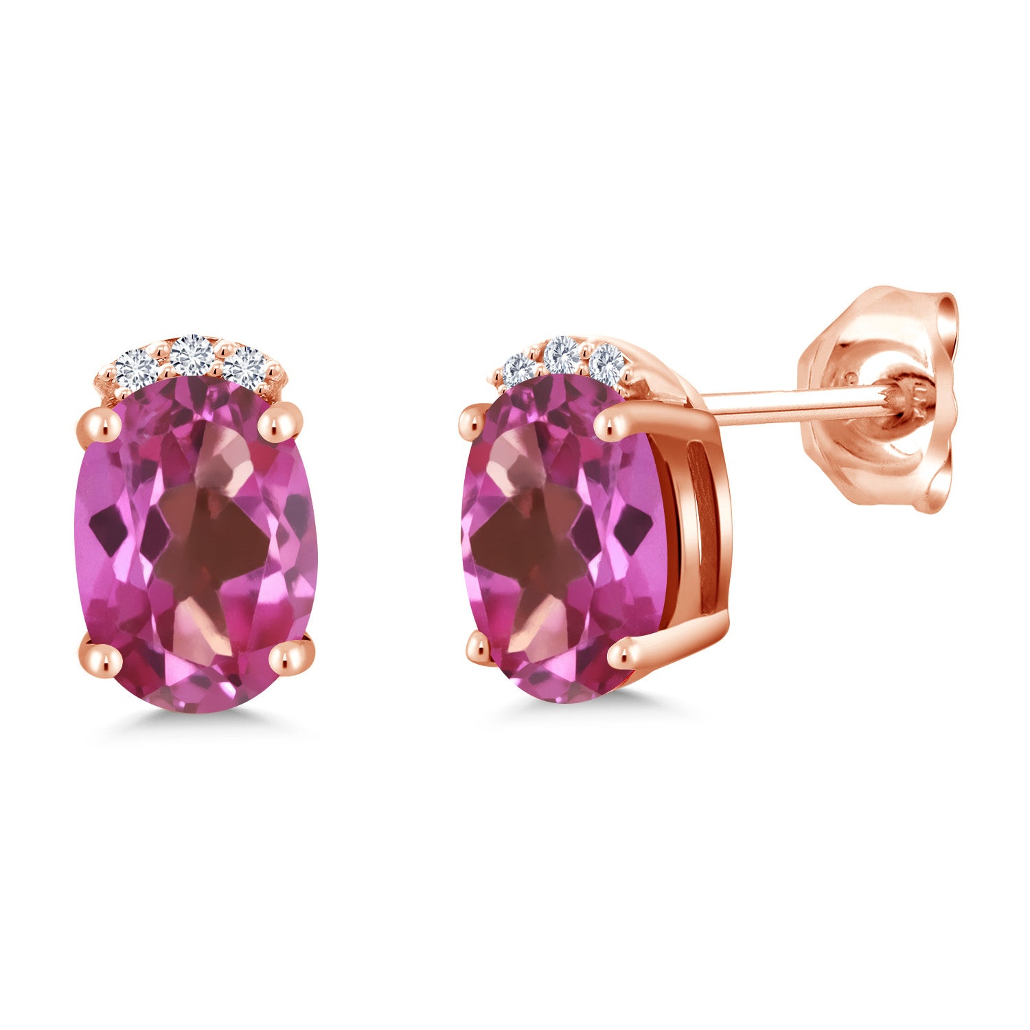 Pink Mystic Topaz_Earrings in 925 Rose Gold Plated Silver