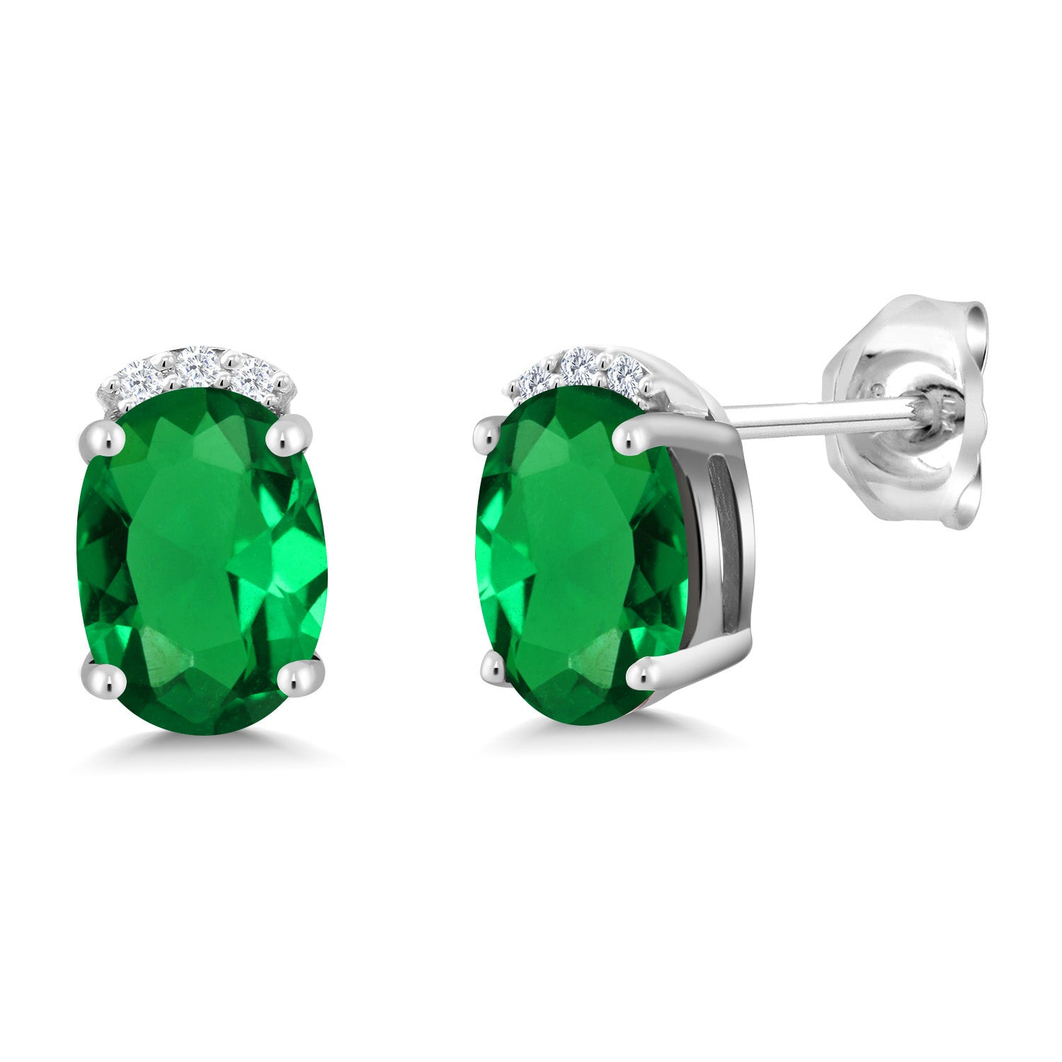 Nano Emerald - May_Earrings in 925 Sterling Silver