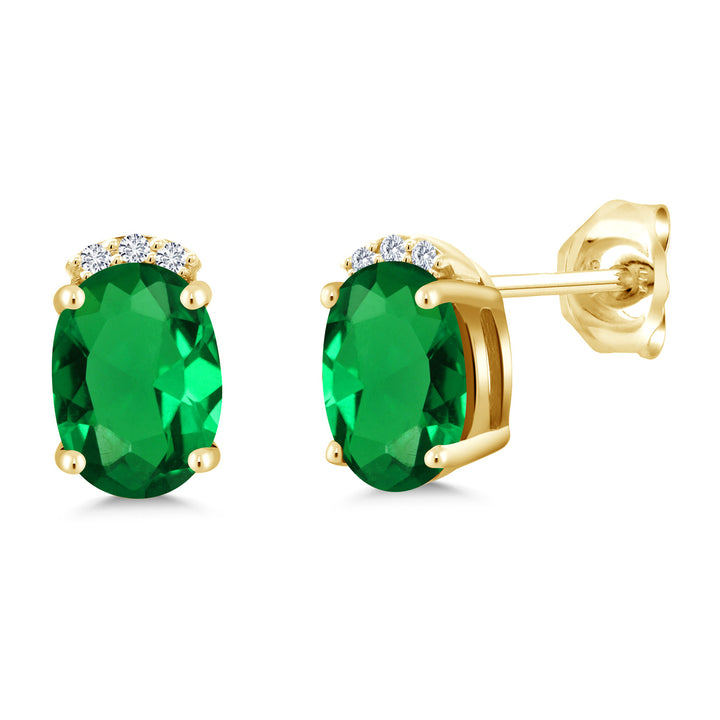 Nano Emerald - May_Earrings in 925 Yellow Gold Plated Silver