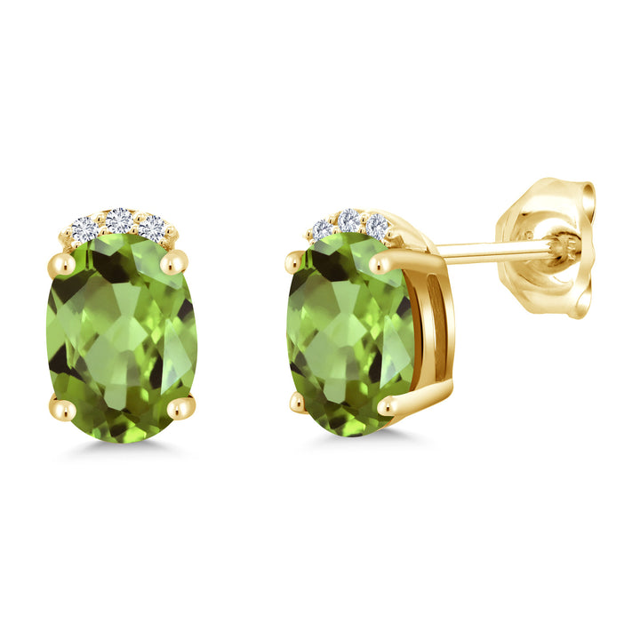 Peridot - August_Earrings in 925 Yellow Gold Plated Silver