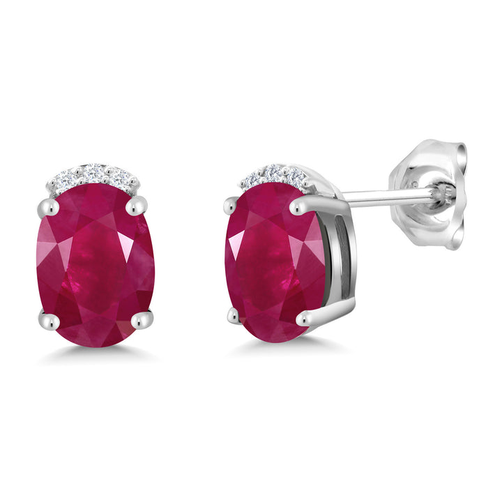 Ruby - July_Earrings in 925 Sterling Silver