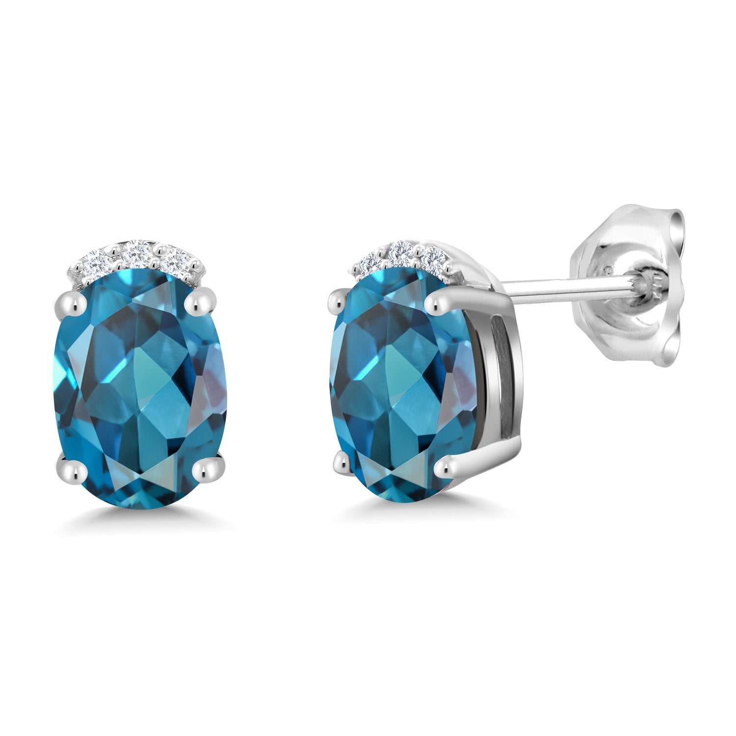London Blue Topaz - November_Earrings in 925 Sterling Silver