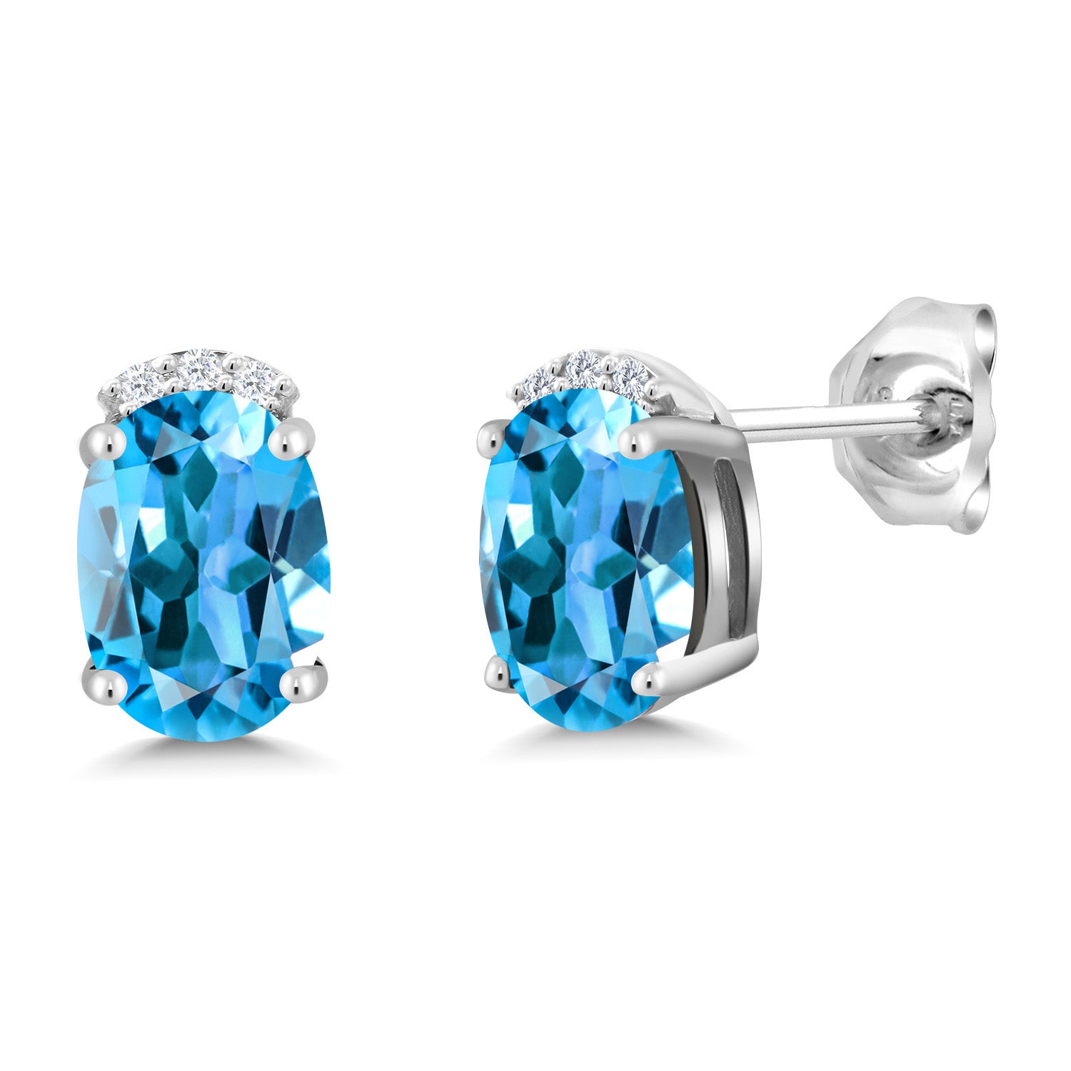 Swiss Blue Topaz - November_Earrings in 925 Sterling Silver