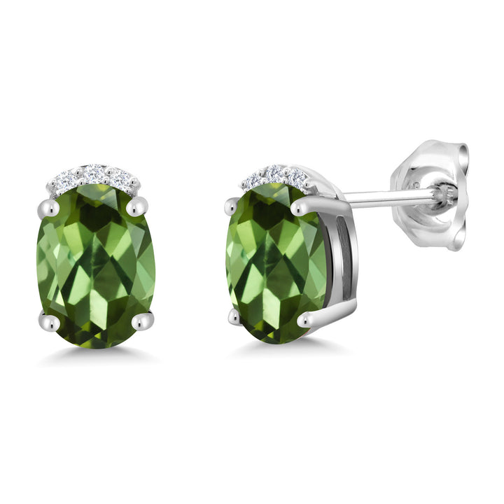 Green Tourmaline - October_Earrings in 925 Sterling Silver