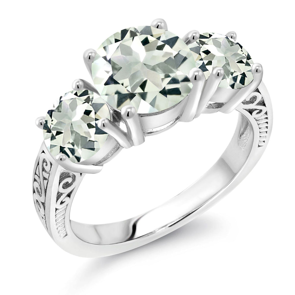 Prasiolite_8_Ring in 925 Sterling Silver
