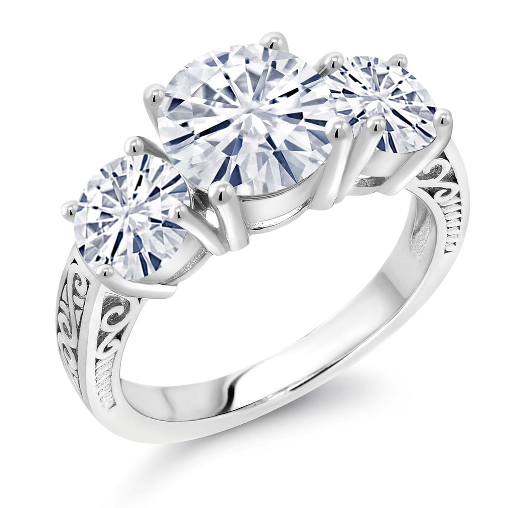 White Moissanite - April_9_Ring in 925 Sterling Silver