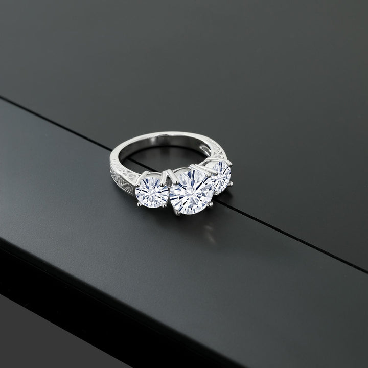 Moissanite_5_Ring in 925 Sterling Silver