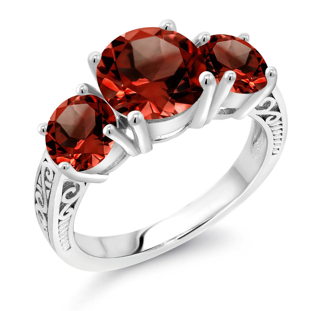 Garnet - January_8_Ring in 925 Sterling Silver