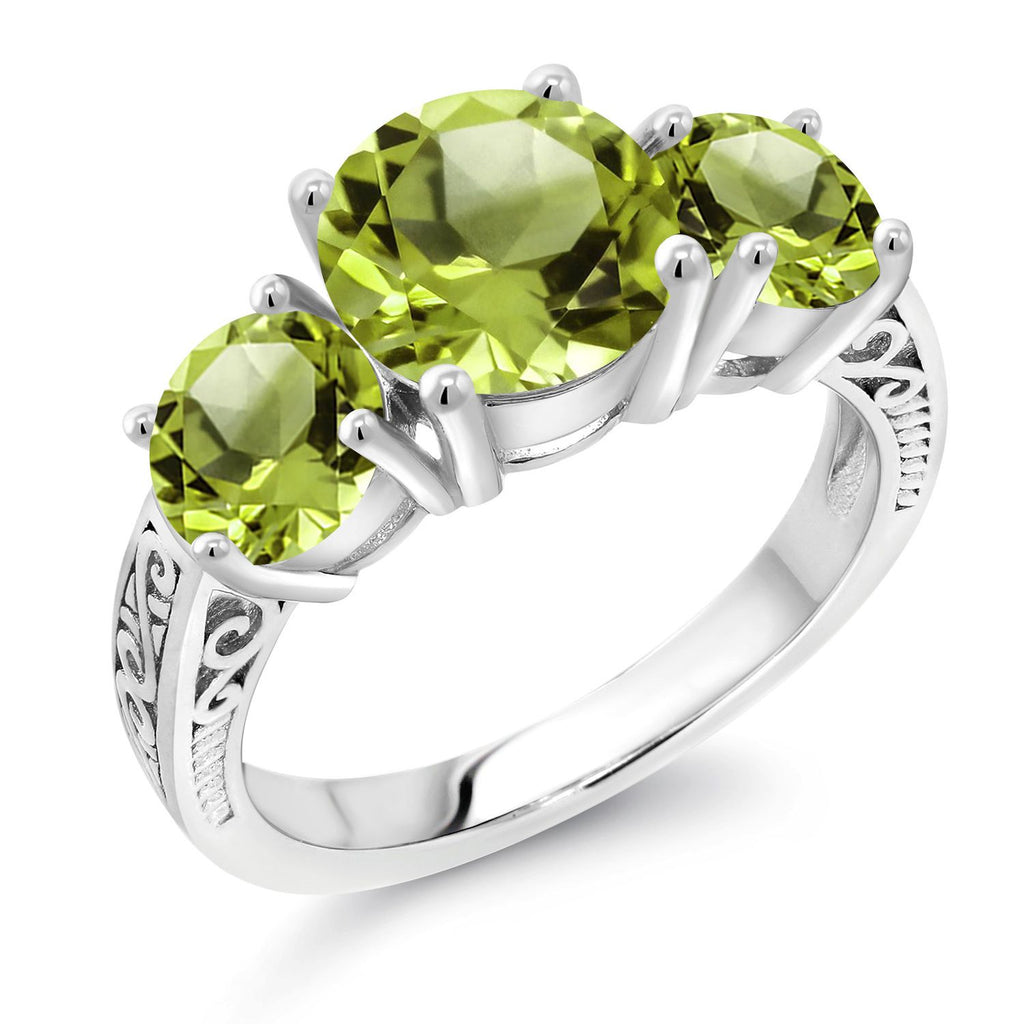 Peridot - August_8_Ring in 925 Sterling Silver
