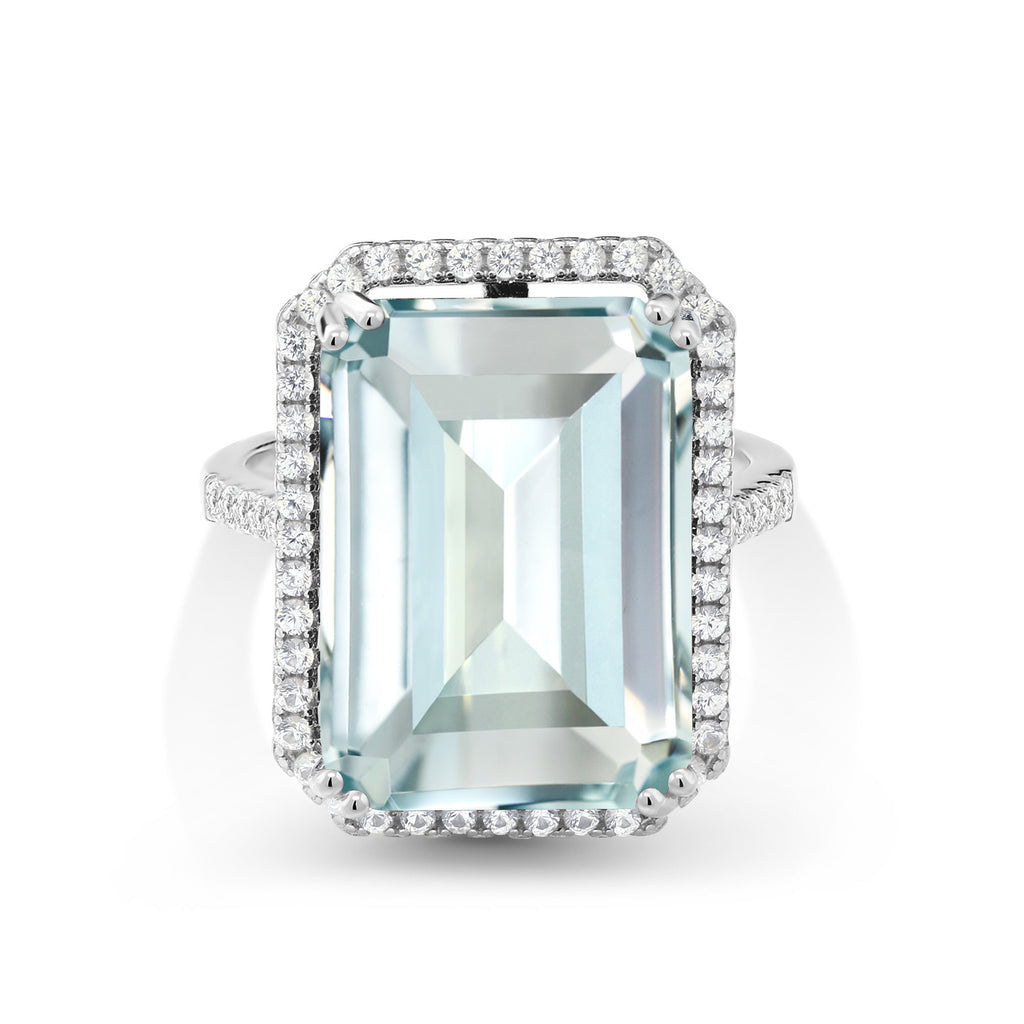Created Aquamarine - March_8_Ring in 925 Sterling Silver