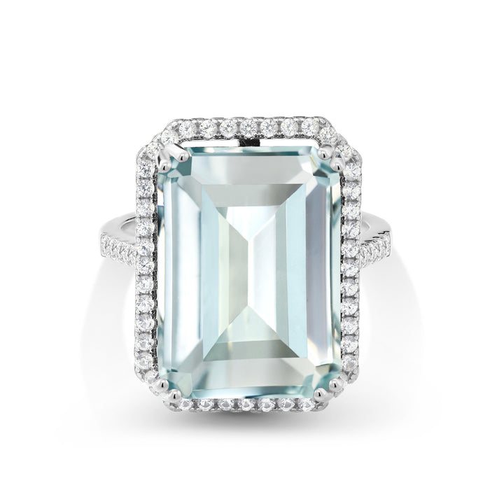 Created Aquamarine - March_7_Ring in 925 Sterling Silver