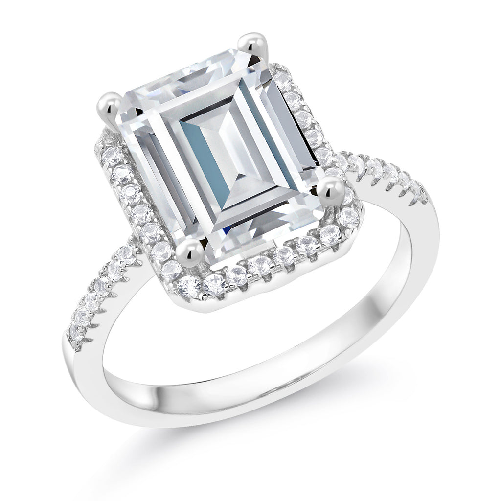 White Moissanite - April_5_Ring in 925 Sterling Silver