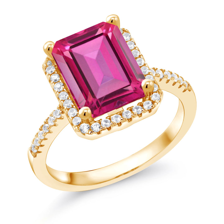 Mystic Topaz_5_Ring in 925 Yellow Gold Plated Silver